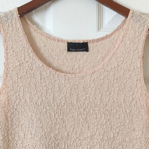 Front Street 90's Vintage Textured Tank Top & Maxi Skirt Matching Set Cream S - Picture 3 of 16